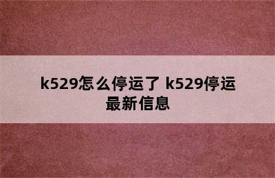 k529怎么停运了 k529停运最新信息